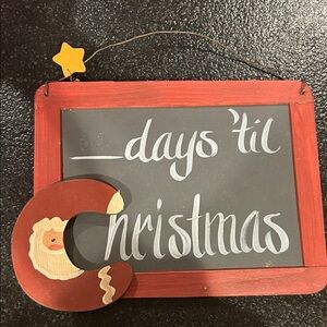 Red Christmas Countdown Chalkboard Sign